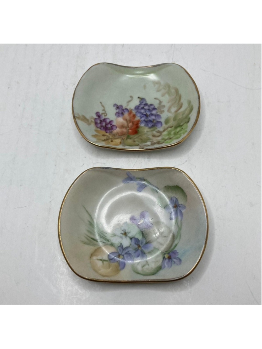 Vintage Hand Painted Trinket Dishes, Set of 2